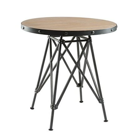 30 inch round metal table indoor outdoor modhaus living industrial rustic 30 inch round wooden top bistro dining table with graphite metal base 30 inch round metal table indoor outdoor modhaus living industrial rustic 30 inch round wooden top bistro dining table with graphite metal base